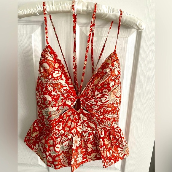 Brand new! Ulla Johnson Essie peplum halter top. XS. - Picture 4 of 6